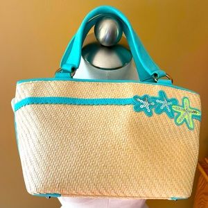Talbots purse. Off-white and turquoise.